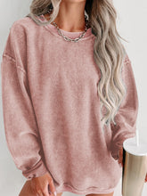 Load image into Gallery viewer, Round Neck Dropped Shoulder Sweatshirt