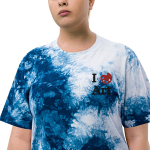 'I love Art' Oversized tie-dye t-shirt