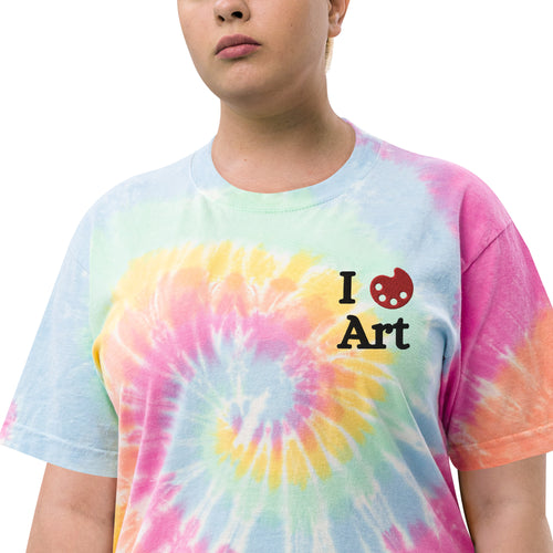 'I love Art' Oversized tie-dye t-shirt