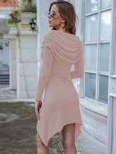 Load image into Gallery viewer, Drawstring Ruched Long Sleeve Dress