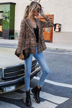 Load image into Gallery viewer, Full Size Plaid Buttoned Blazer