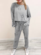 Load image into Gallery viewer, Star Print Long Sleeve Top and Pants Lounge Set
