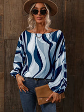 Load image into Gallery viewer, Printed Boat Neck Blouse