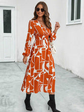 Load image into Gallery viewer, Surplice Neck Long Sleeve Midi Dress