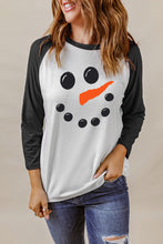 Load image into Gallery viewer, Snowman Graphic Raglan Sleeve T-Shirt