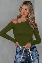 Load image into Gallery viewer, Asymmetrical Neck Long Sleeve Top