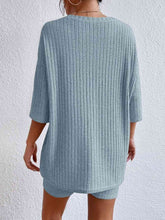 Load image into Gallery viewer, Ribbed Round Neck Top and Shorts Set