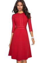 Load image into Gallery viewer, Round Neck Three-Quater Sleeve Dress