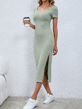 Load image into Gallery viewer, Short Sleeve Slit Midi Dress