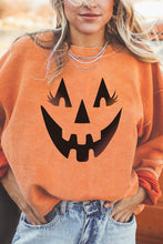 Load image into Gallery viewer, Round Neck Dropped Shoulder Jack-O&#39;-Lantern Graphic Sweatshirt