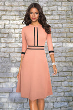 Load image into Gallery viewer, Round Neck Three-Quater Sleeve Dress