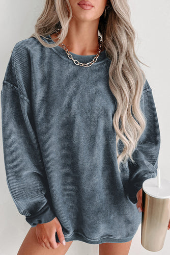 Round Neck Dropped Shoulder Sweatshirt