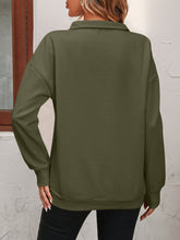 Load image into Gallery viewer, Zip-Up Dropped Shoulder Sweatshirt