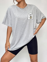 Load image into Gallery viewer, Round Neck Short Sleeve Ghost Graphic T-Shirt