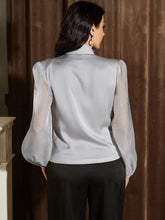 Load image into Gallery viewer, Pleated Detail Balloon Sleeve Blouse