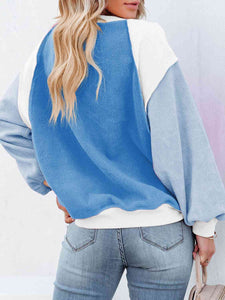Color Block Exposed Seam Sweatshirt